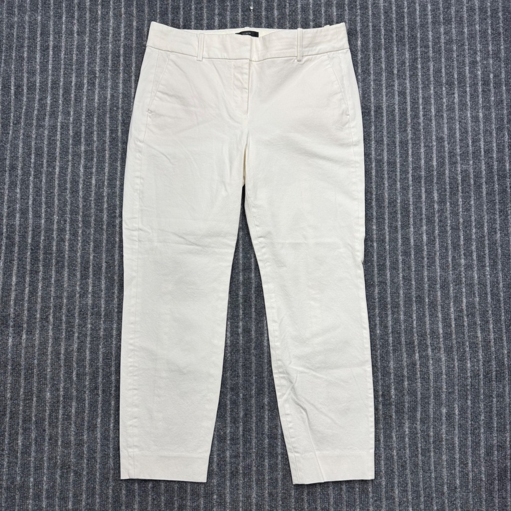 J.Crew Womens Cameron Slim Crop Pant 8 White Four-Season Stretch Trousers